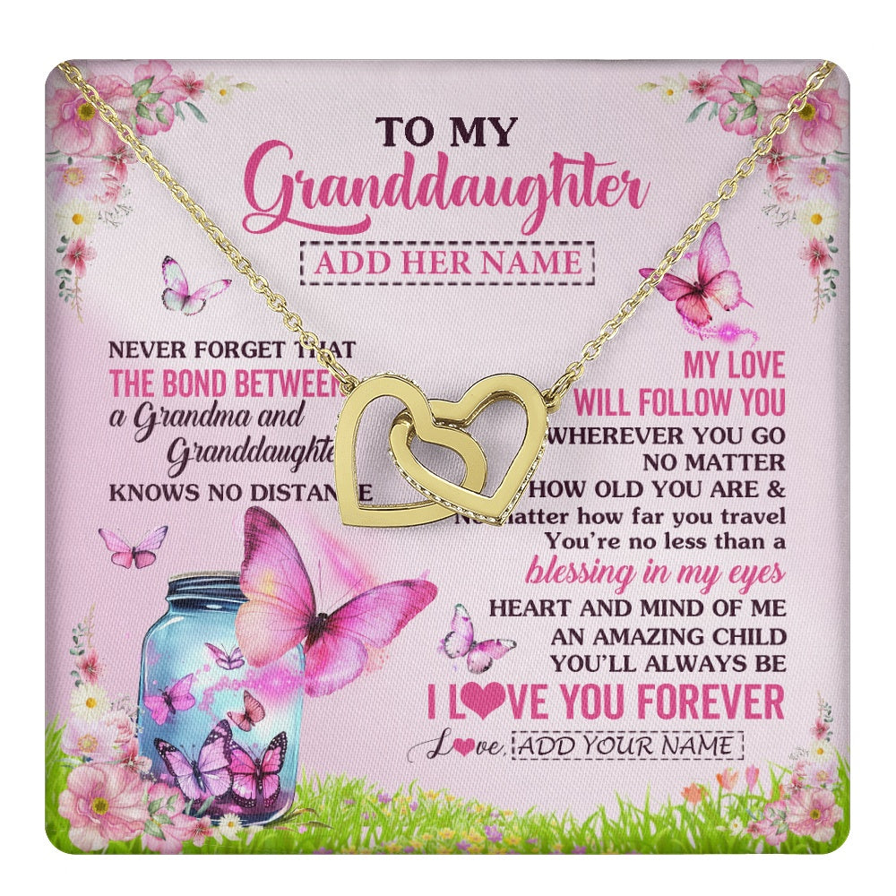 Personalized To My Granddaughter Butterfly Necklace From Grandma The Bond Between Granddaughter Birthday Gifts Graduation Christmas Gift Box Message Card