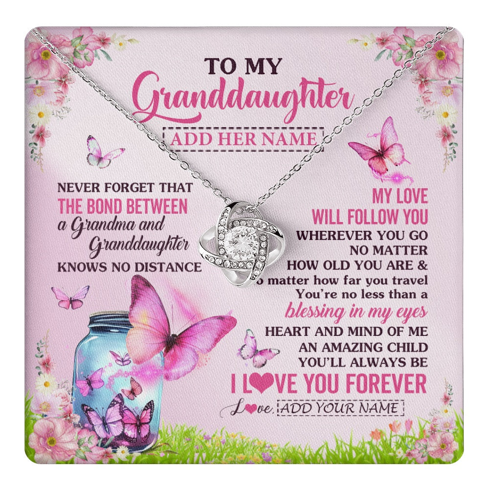 Personalized To My Granddaughter Butterfly Necklace From Grandma The Bond Between Granddaughter Birthday Gifts Graduation Christmas Gift Box Message Card