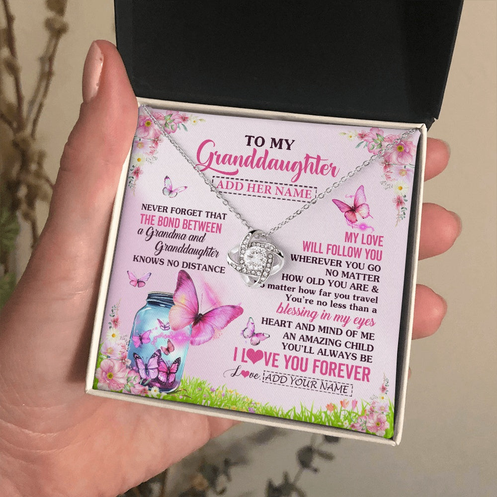 Personalized To My Granddaughter Butterfly Necklace From Grandma The Bond Between Granddaughter Birthday Gifts Graduation Christmas Gift Box Message Card