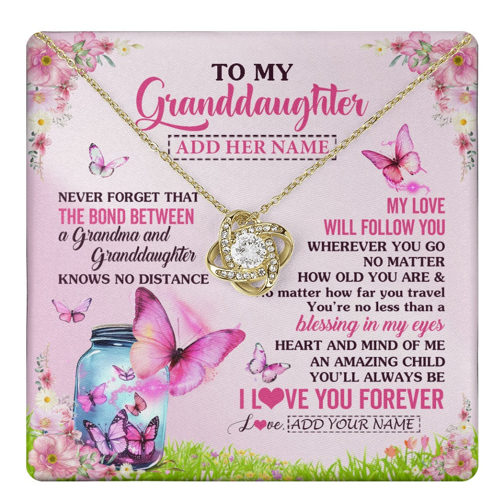 Personalized To My Granddaughter Butterfly Necklace From Grandma The Bond Between Granddaughter Birthday Gifts Graduation Christmas Gift Box Message Card