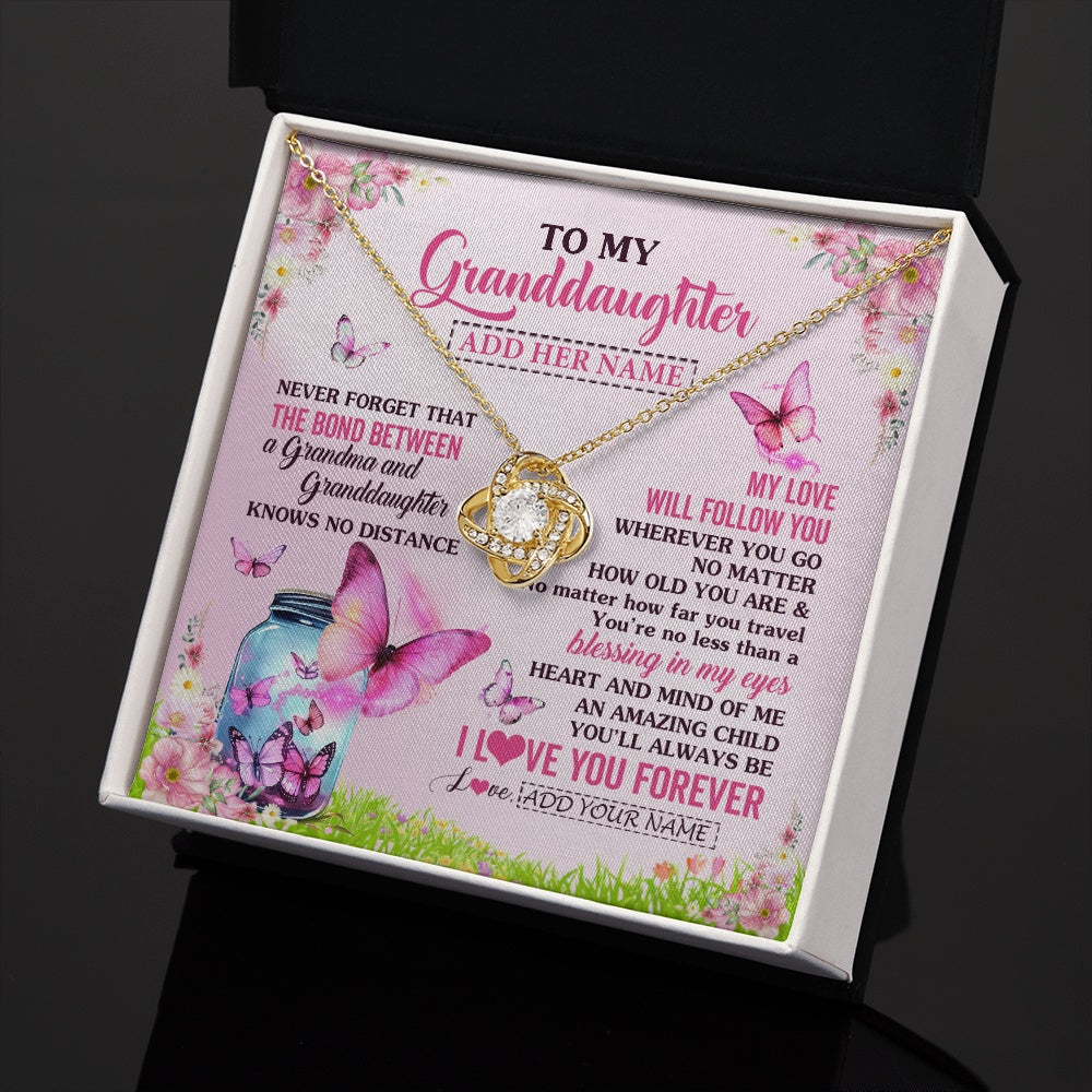 Personalized To My Granddaughter Butterfly Necklace From Grandma The Bond Between Granddaughter Birthday Gifts Graduation Christmas Gift Box Message Card