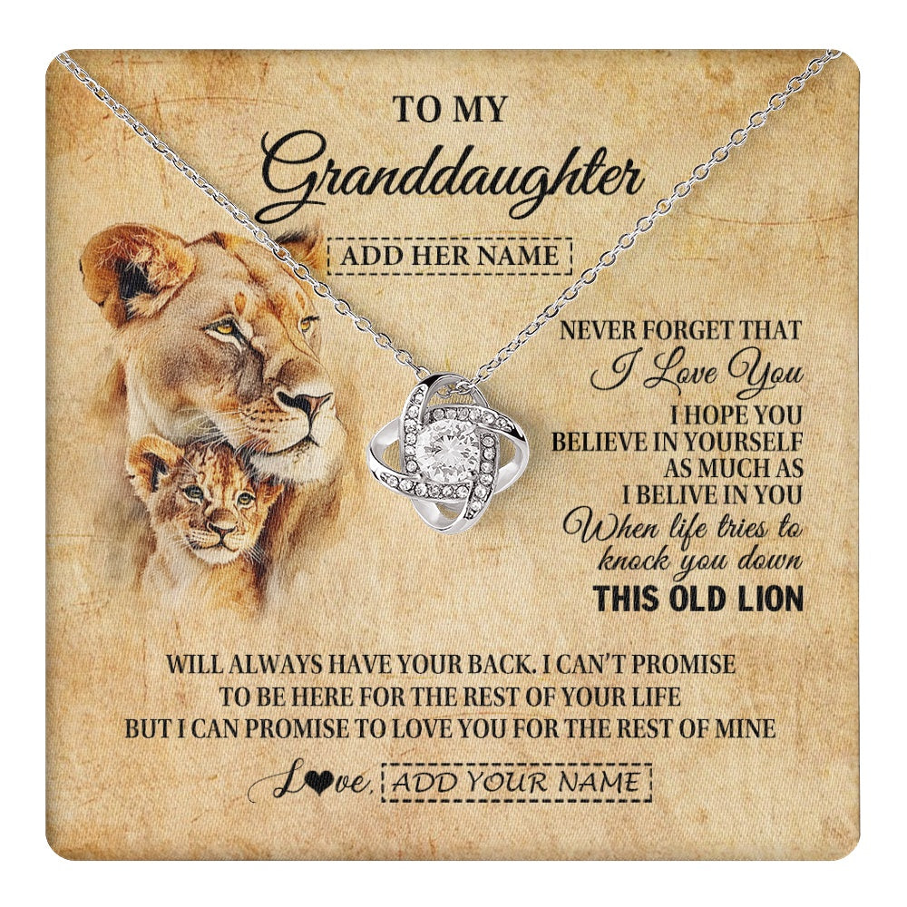 Personalized To My Granddaughter Gifts From Grandma Lion Necklace I Love You Granddaughter Birthday Gifts Graduation Christmas Custom Gift Box Message Card
