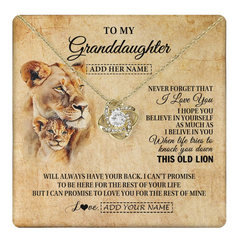 Personalized To My Granddaughter Gifts From Grandma Lion Necklace I Love You Granddaughter Birthday Gifts Graduation Christmas Custom Gift Box Message Card