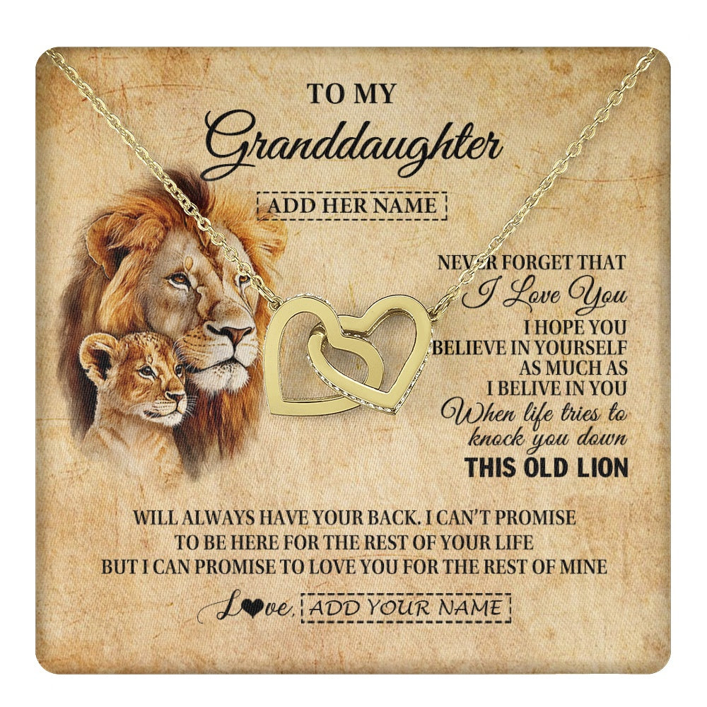 Personalized To My Granddaughter Gifts From Grandpa Lion Necklace I Love You Granddaughter Birthday Gifts Graduation Christmas Custom Gift Box Message Card
