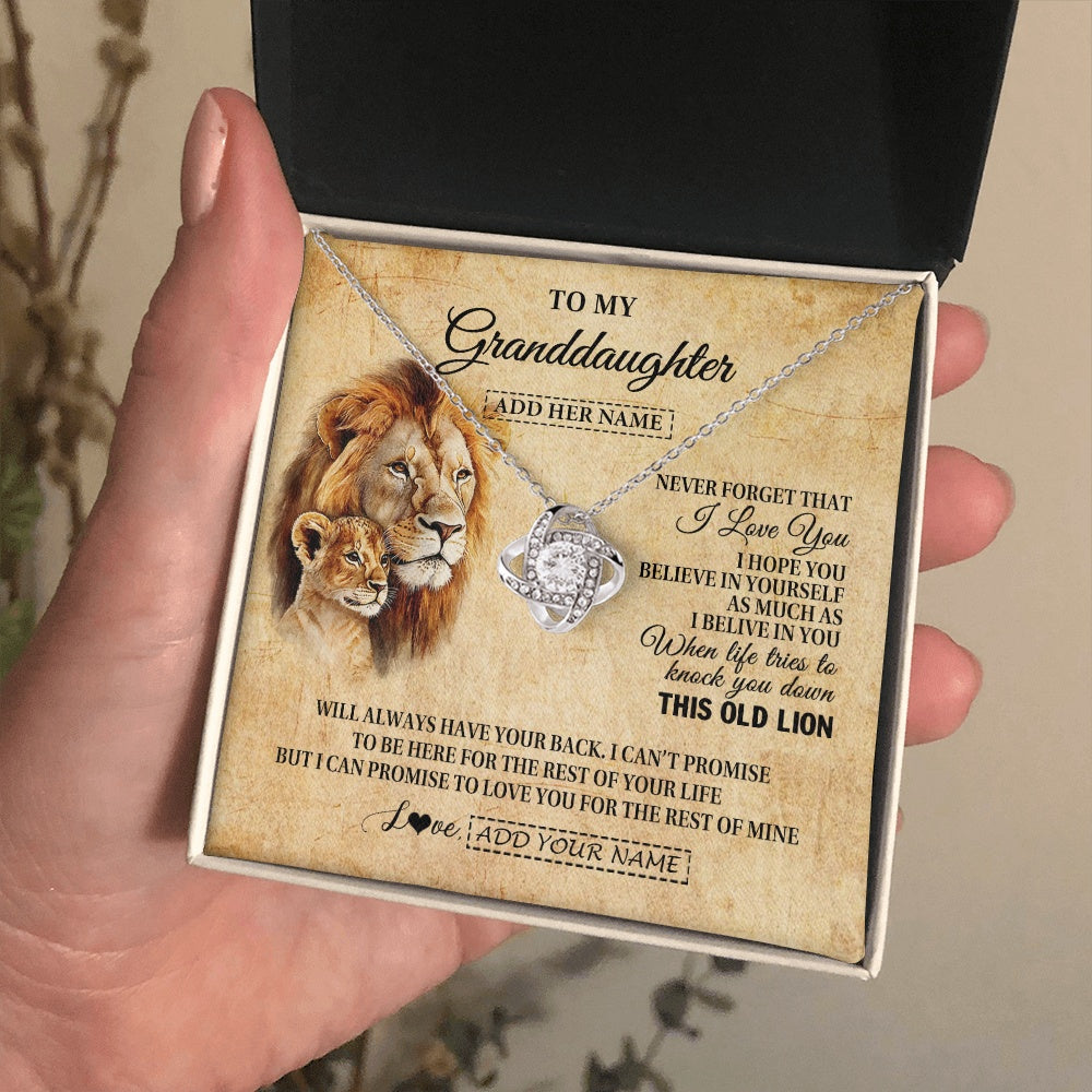 Personalized To My Granddaughter Gifts From Grandpa Lion Necklace I Love You Granddaughter Birthday Gifts Graduation Christmas Custom Gift Box Message Card