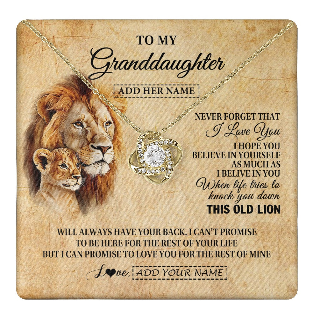 Personalized To My Granddaughter Gifts From Grandpa Lion Necklace I Love You Granddaughter Birthday Gifts Graduation Christmas Custom Gift Box Message Card