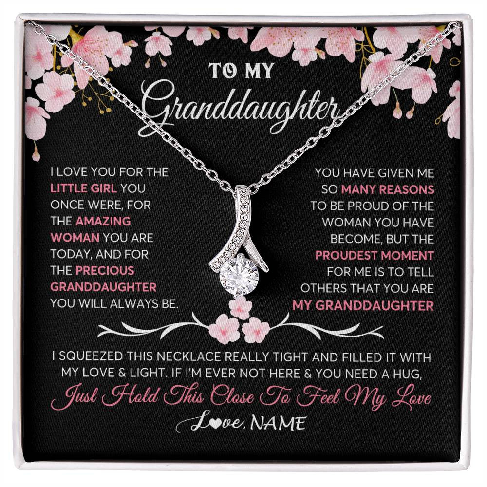 Personalized To My Granddaughter Gifts Necklace From Grandma Grandpa Love Precious Granddaughter Birthday Graduation Christmas Customized Gift Box Message Card