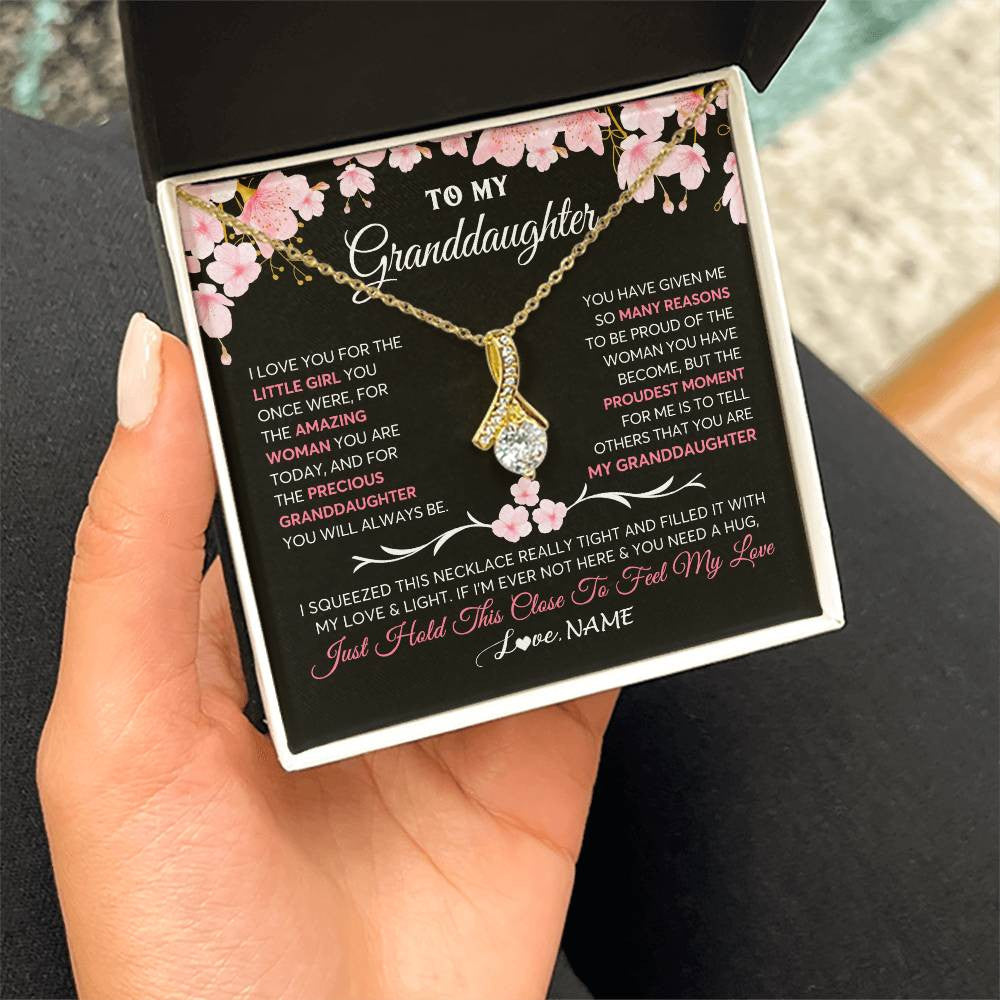 Personalized To My Granddaughter Gifts Necklace From Grandma Grandpa Love Precious Granddaughter Birthday Graduation Christmas Customized Gift Box Message Card