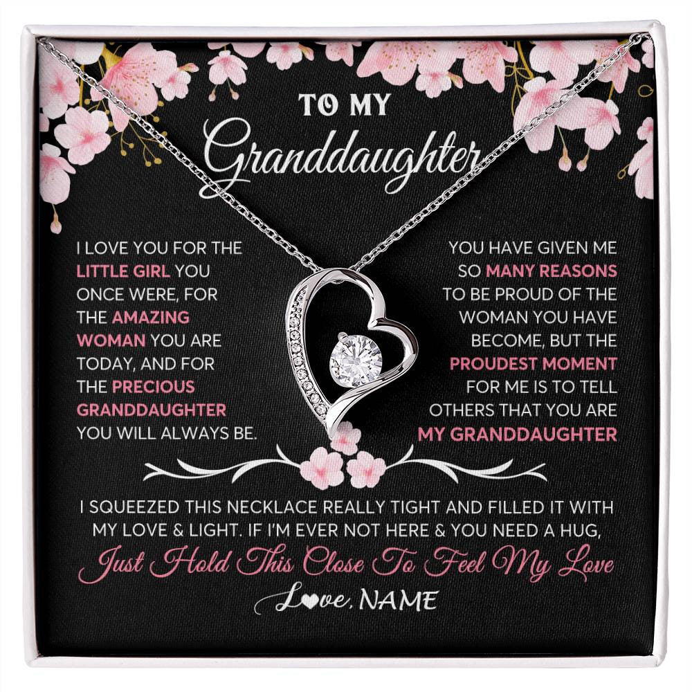 Personalized To My Granddaughter Gifts Necklace From Grandma Grandpa Love Precious Granddaughter Birthday Graduation Christmas Customized Gift Box Message Card