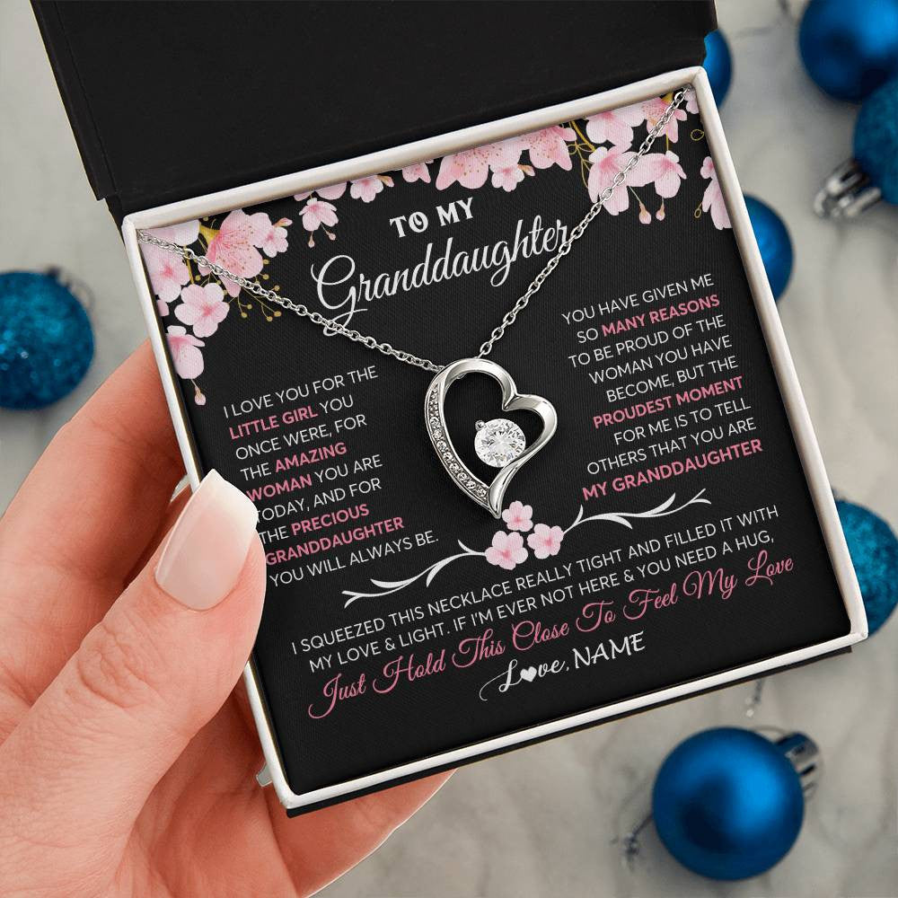 Personalized To My Granddaughter Gifts Necklace From Grandma Grandpa Love Precious Granddaughter Birthday Graduation Christmas Customized Gift Box Message Card
