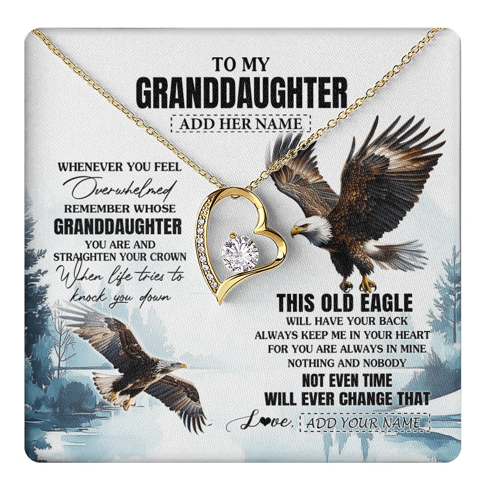 Personalized To My Granddaughter Gifts Necklace From Grandma Whenever Eagle Unique Birthday Gifts For Granddaughter Christmas Jewelry Gift Box Message Card