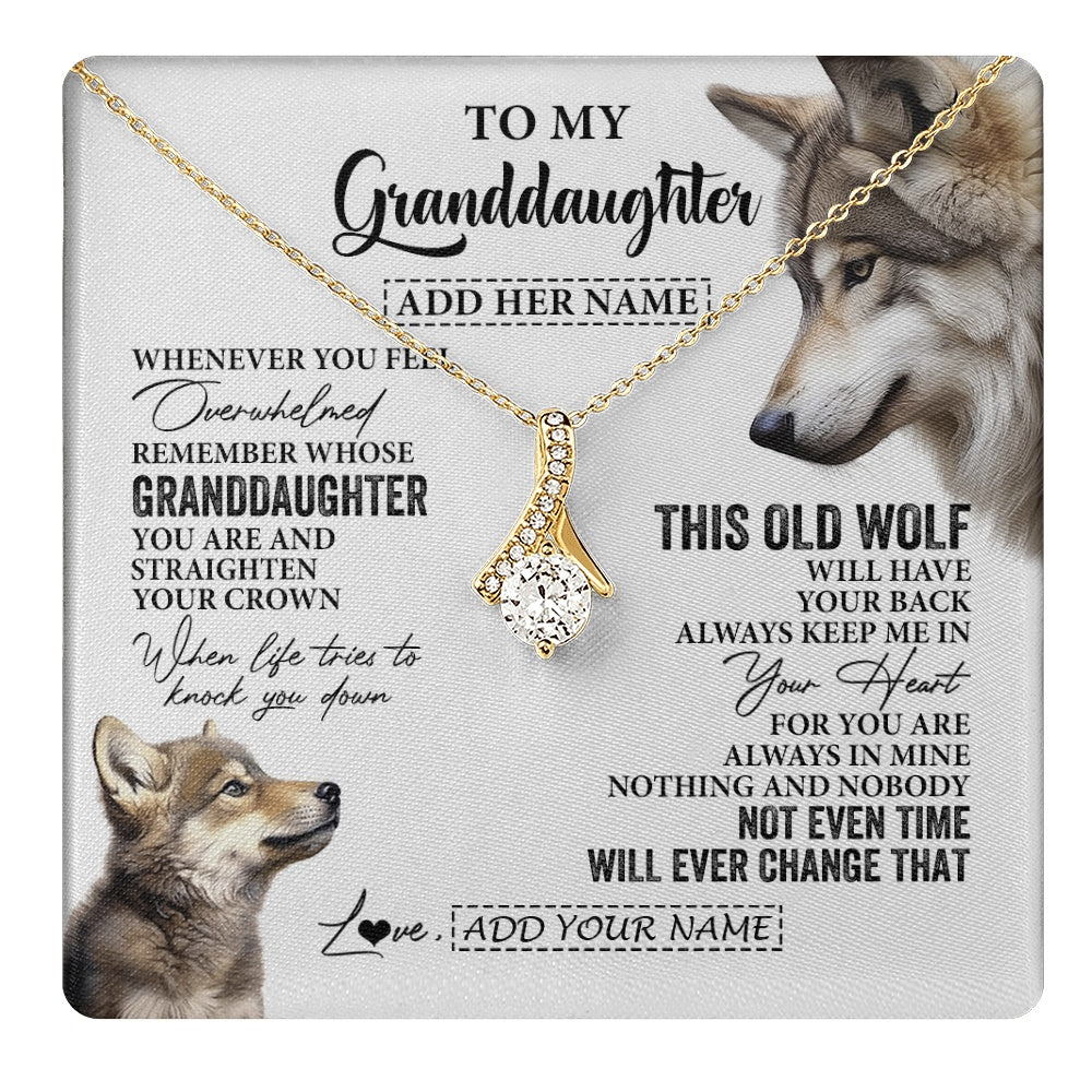 Personalized To My Granddaughter Gifts Necklace From Grandma Whenever Wolf Unique Birthday For Granddaughter Graduation Christmas Custom Gift Box Message Card