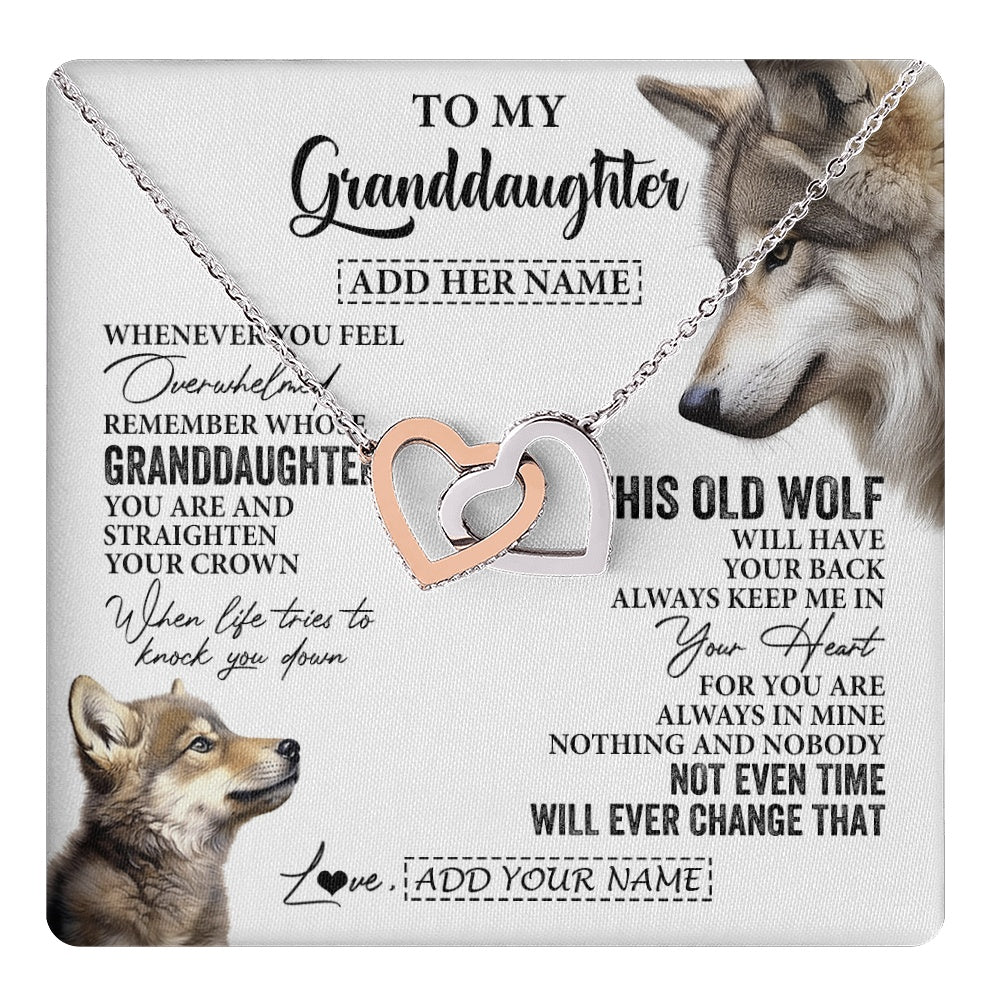 Personalized To My Granddaughter Gifts Necklace From Grandma Whenever Wolf Unique Birthday For Granddaughter Graduation Christmas Custom Gift Box Message Card