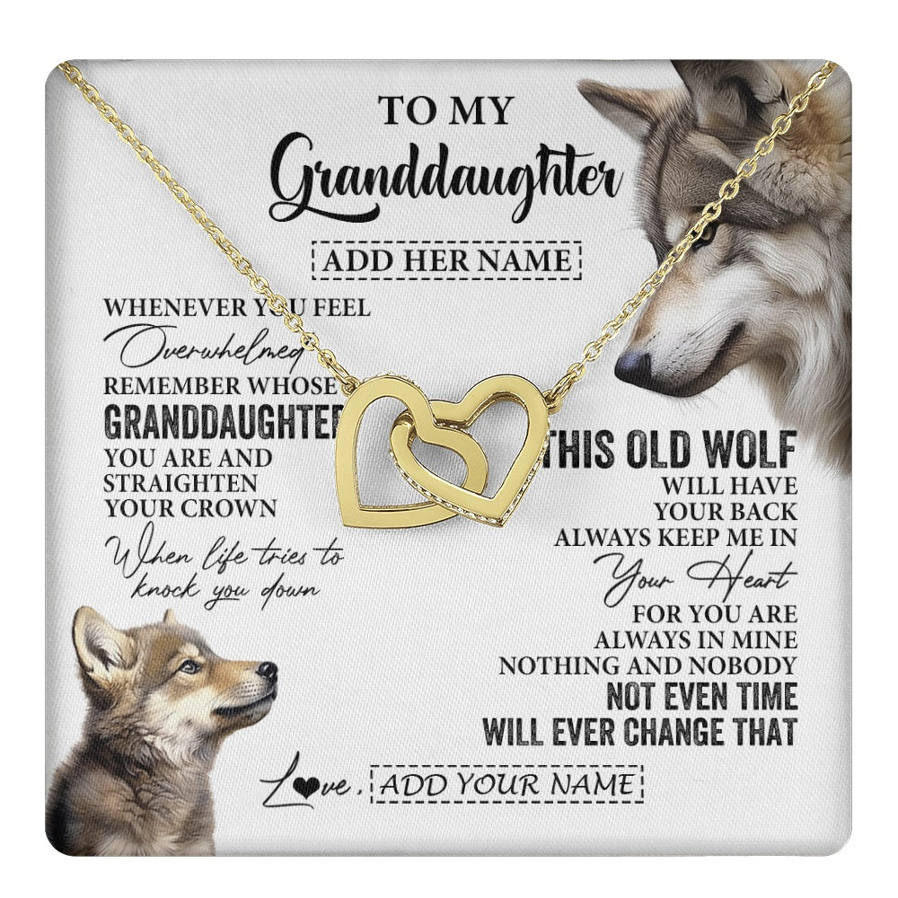 Personalized To My Granddaughter Gifts Necklace From Grandma Whenever Wolf Unique Birthday For Granddaughter Graduation Christmas Custom Gift Box Message Card