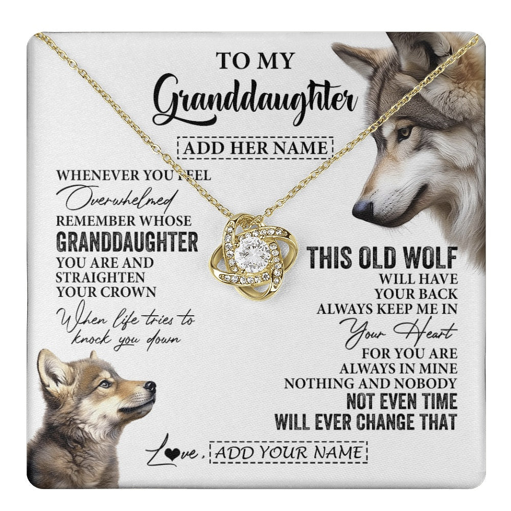 Personalized To My Granddaughter Gifts Necklace From Grandma Whenever Wolf Unique Birthday For Granddaughter Graduation Christmas Custom Gift Box Message Card