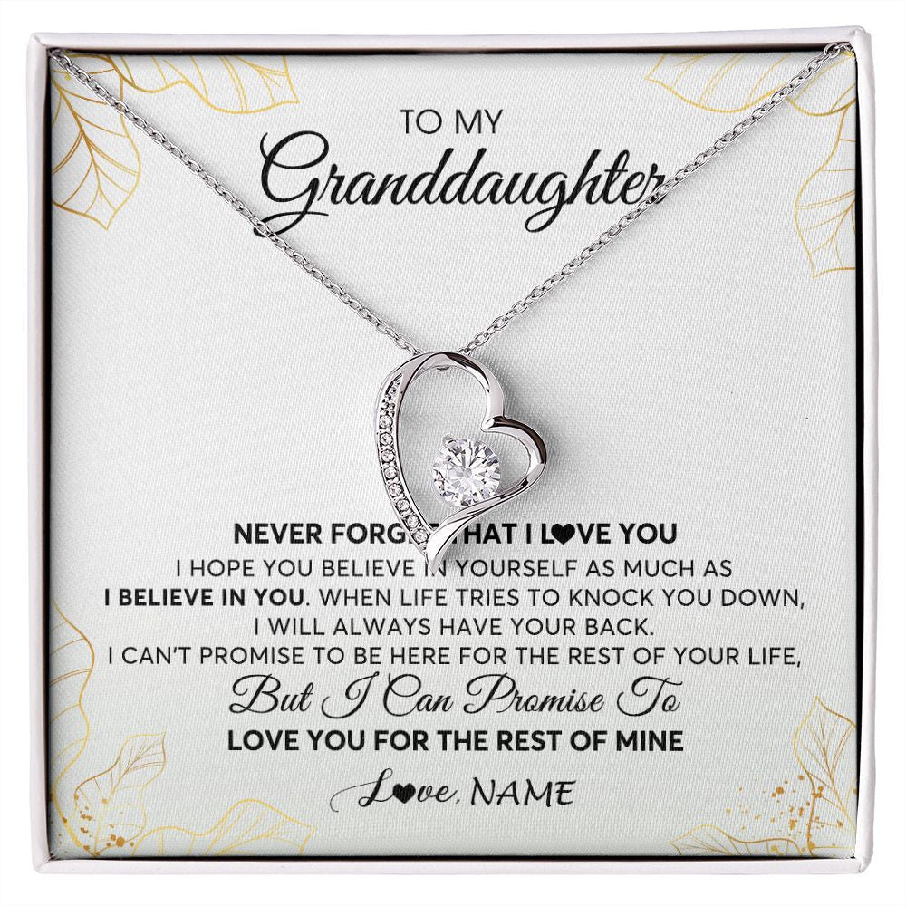 Personalized To My Granddaughter Necklace From Grandma Never Forget That I Love You Granddaughter Birthday Christmas Customized Gift Box Message Card