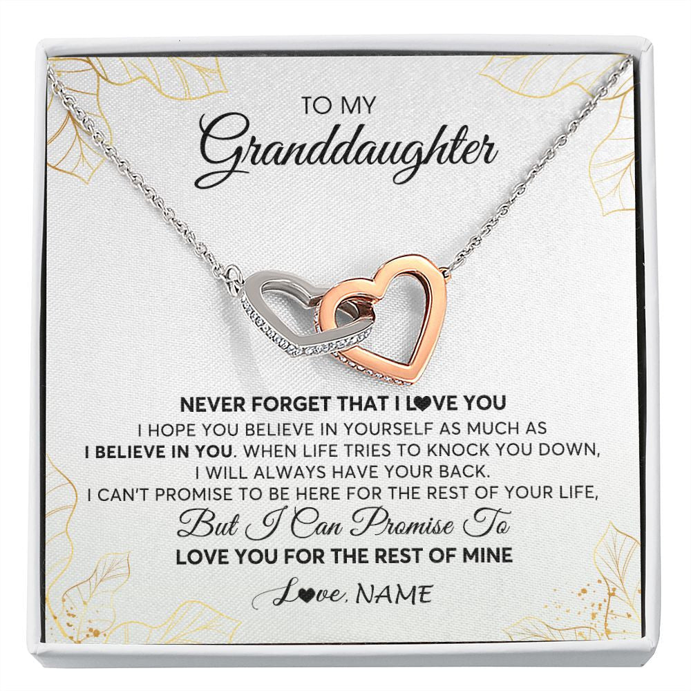 Personalized To My Granddaughter Necklace From Grandma Never Forget That I Love You Granddaughter Birthday Christmas Customized Gift Box Message Card