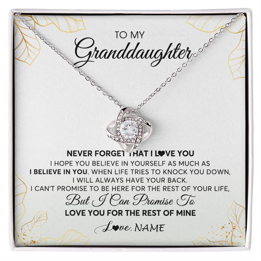 Personalized To My Granddaughter Necklace From Grandma Never Forget That I Love You Granddaughter Birthday Christmas Customized Gift Box Message Card