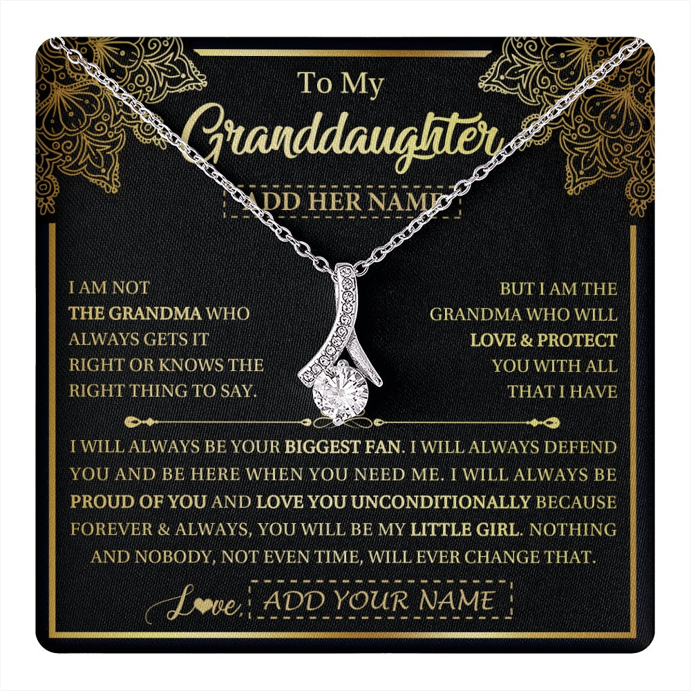Personalized To My Granddaughter Necklace From Grandma Your Biggest Fan Birthday Gifts For Granddaughter Gifts Christmas Jewelry Custom Gift Box Message Card