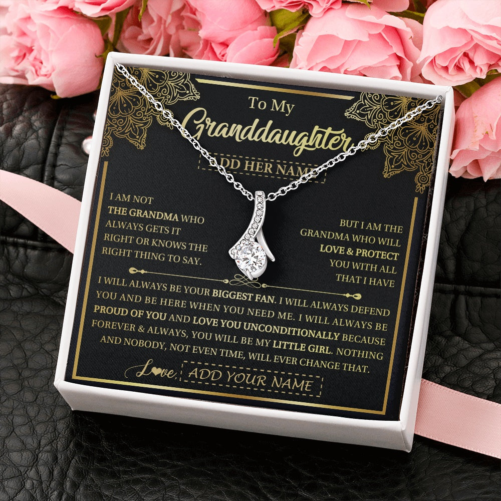 Personalized To My Granddaughter Necklace From Grandma Your Biggest Fan Birthday Gifts For Granddaughter Gifts Christmas Jewelry Custom Gift Box Message Card