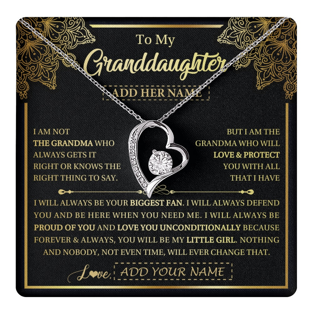 Personalized To My Granddaughter Necklace From Grandma Your Biggest Fan Birthday Gifts For Granddaughter Gifts Christmas Jewelry Custom Gift Box Message Card