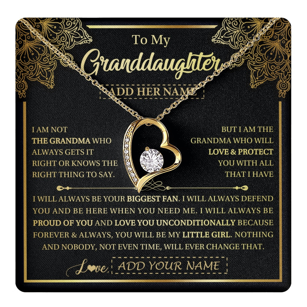 Personalized To My Granddaughter Necklace From Grandma Your Biggest Fan Birthday Gifts For Granddaughter Gifts Christmas Jewelry Custom Gift Box Message Card