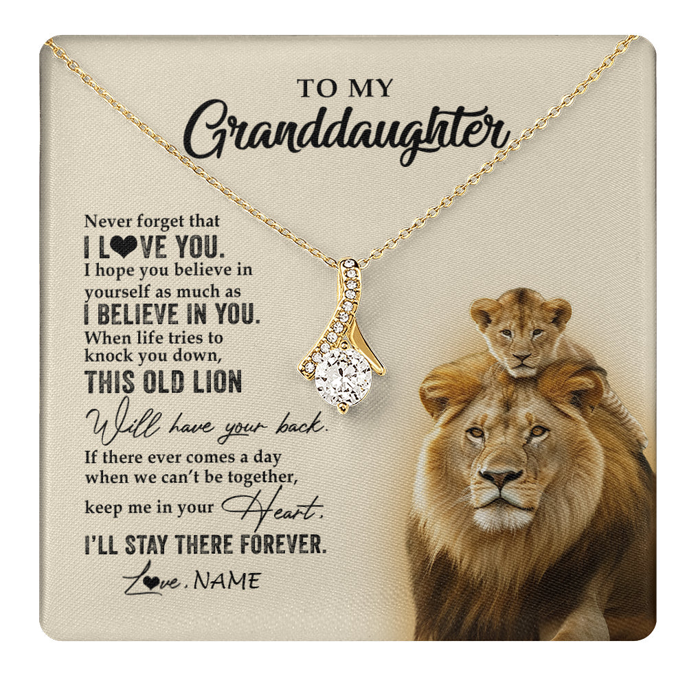 Personalized To My Granddaughter Necklace From Grandpa Papa This Old Lion Never Forget I Love You Jewelry Birthday Christmas Customized Gift Box Message Card