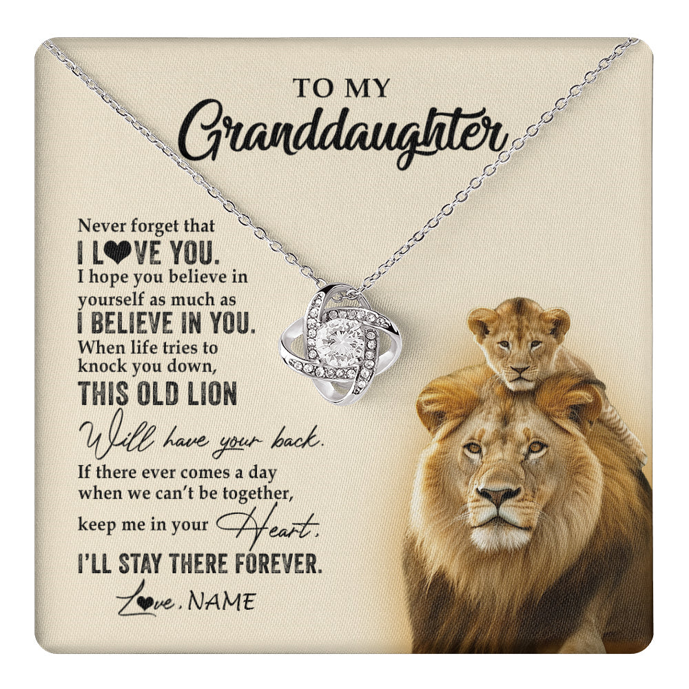 Personalized To My Granddaughter Necklace From Grandpa Papa This Old Lion Never Forget I Love You Jewelry Birthday Christmas Customized Gift Box Message Card
