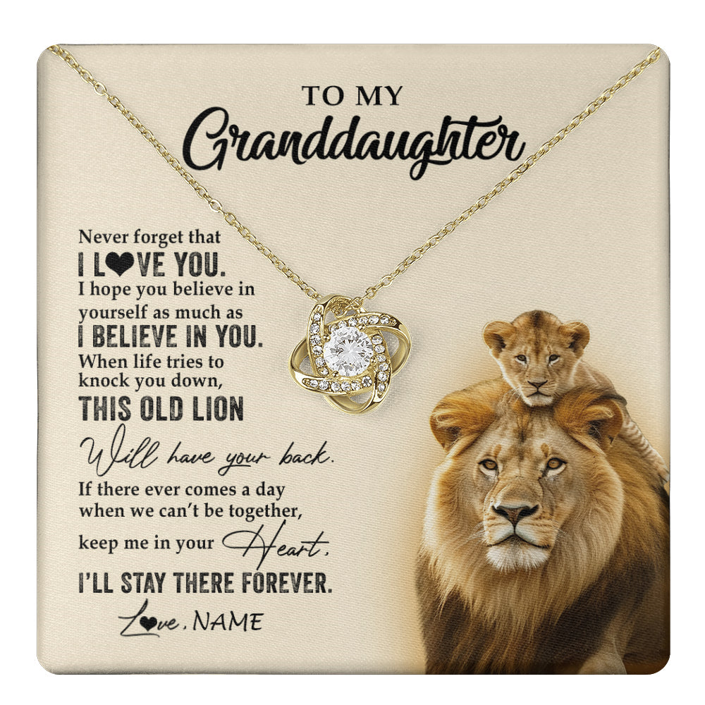 Personalized To My Granddaughter Necklace From Grandpa Papa This Old Lion Never Forget I Love You Jewelry Birthday Christmas Customized Gift Box Message Card