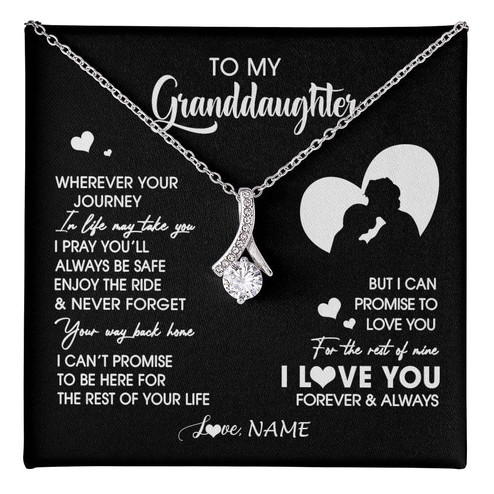 Personalized To My Granddaughter Necklace From Grandpa Wherever Your Journey Granddaughter Birthday Gifts Graduation Christmas Customized Gift Box Message Card