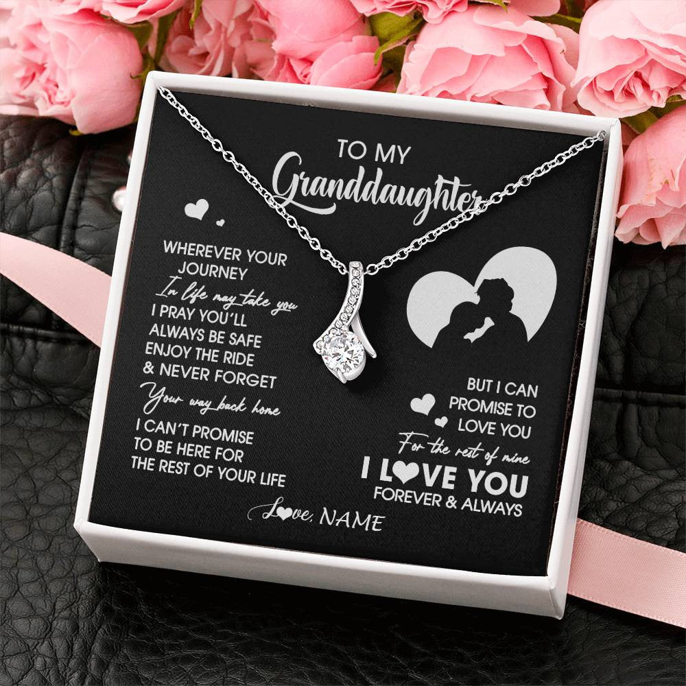 Personalized To My Granddaughter Necklace From Grandpa Wherever Your Journey Granddaughter Birthday Gifts Graduation Christmas Customized Gift Box Message Card