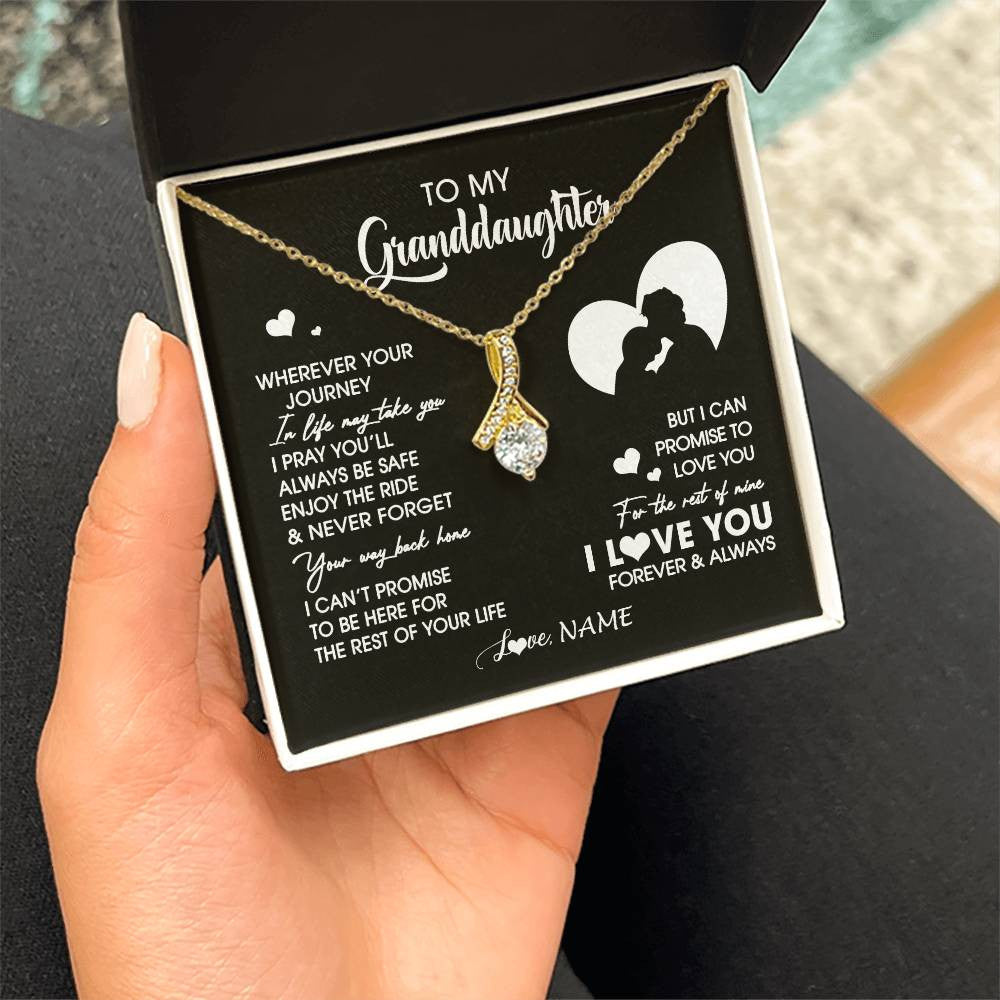 Personalized To My Granddaughter Necklace From Grandpa Wherever Your Journey Granddaughter Birthday Gifts Graduation Christmas Customized Gift Box Message Card