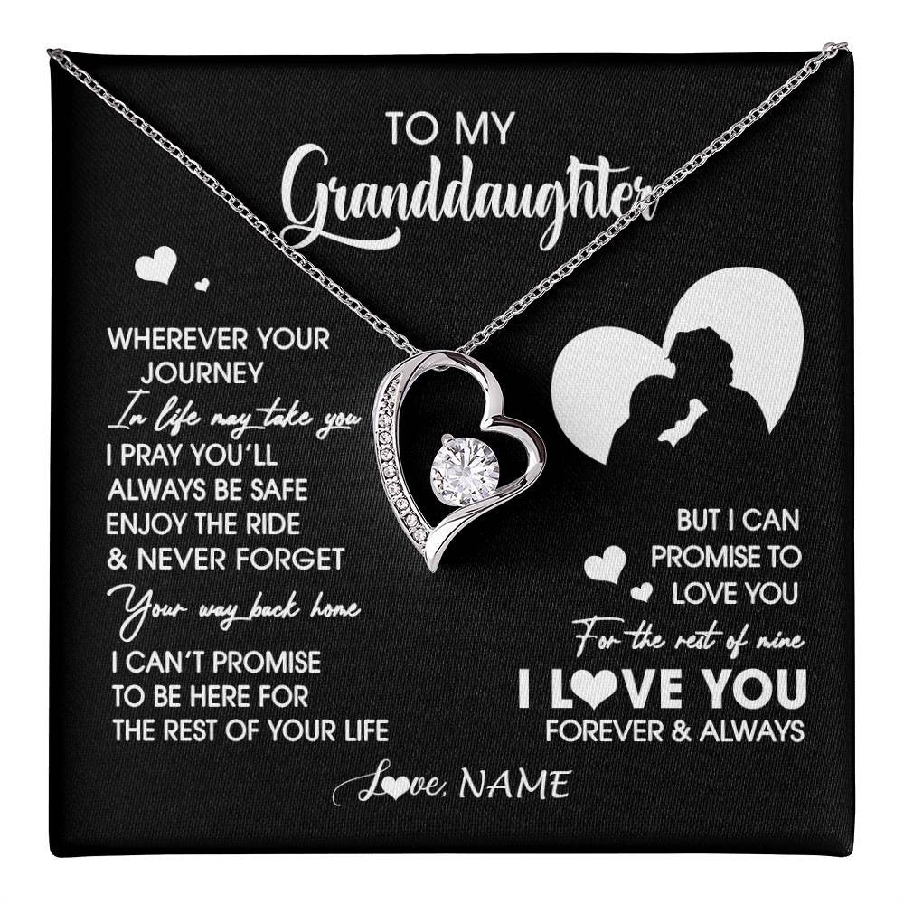 Personalized To My Granddaughter Necklace From Grandpa Wherever Your Journey Granddaughter Birthday Gifts Graduation Christmas Customized Gift Box Message Card