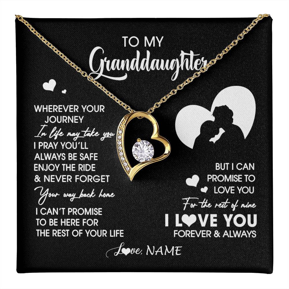 Personalized To My Granddaughter Necklace From Grandpa Wherever Your Journey Granddaughter Birthday Gifts Graduation Christmas Customized Gift Box Message Card