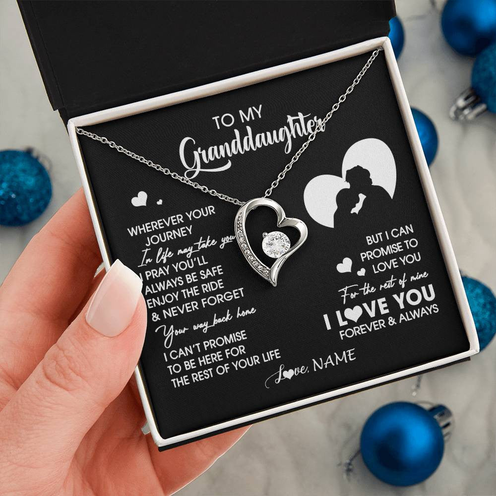 Personalized To My Granddaughter Necklace From Grandpa Wherever Your Journey Granddaughter Birthday Gifts Graduation Christmas Customized Gift Box Message Card