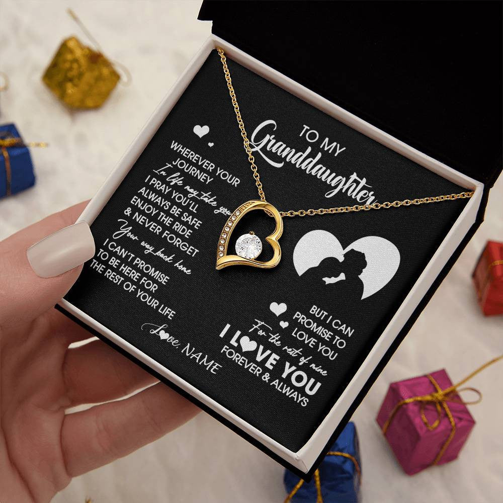 Personalized To My Granddaughter Necklace From Grandpa Wherever Your Journey Granddaughter Birthday Gifts Graduation Christmas Customized Gift Box Message Card