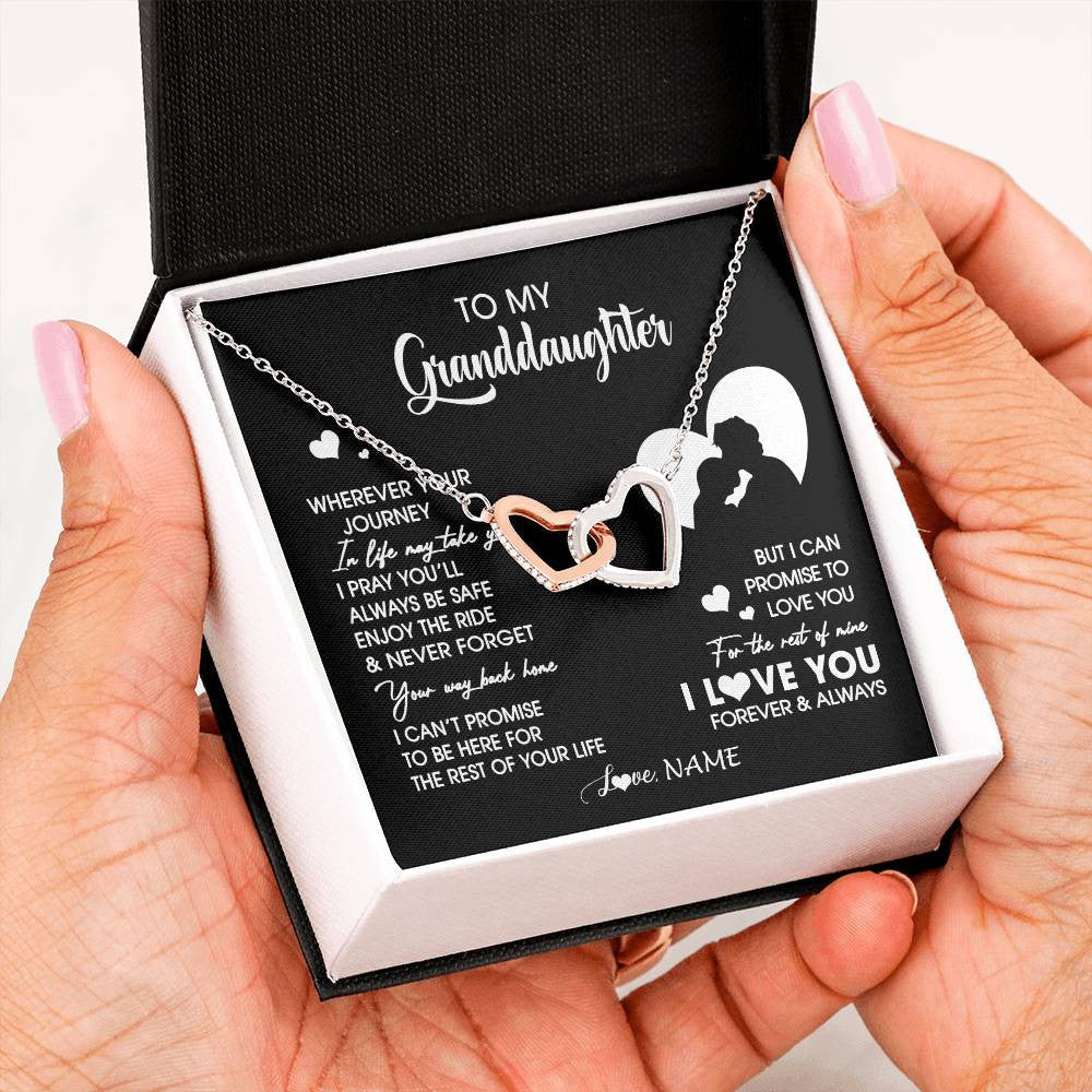 Personalized To My Granddaughter Necklace From Grandpa Wherever Your Journey Granddaughter Birthday Gifts Graduation Christmas Customized Gift Box Message Card