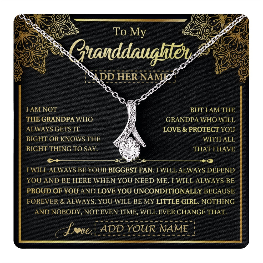 Personalized To My Granddaughter Necklace From Grandpa Your Biggest Fan Birthday Gifts For Granddaughter Gifts Christmas Jewelry Custom Gift Box Message Card