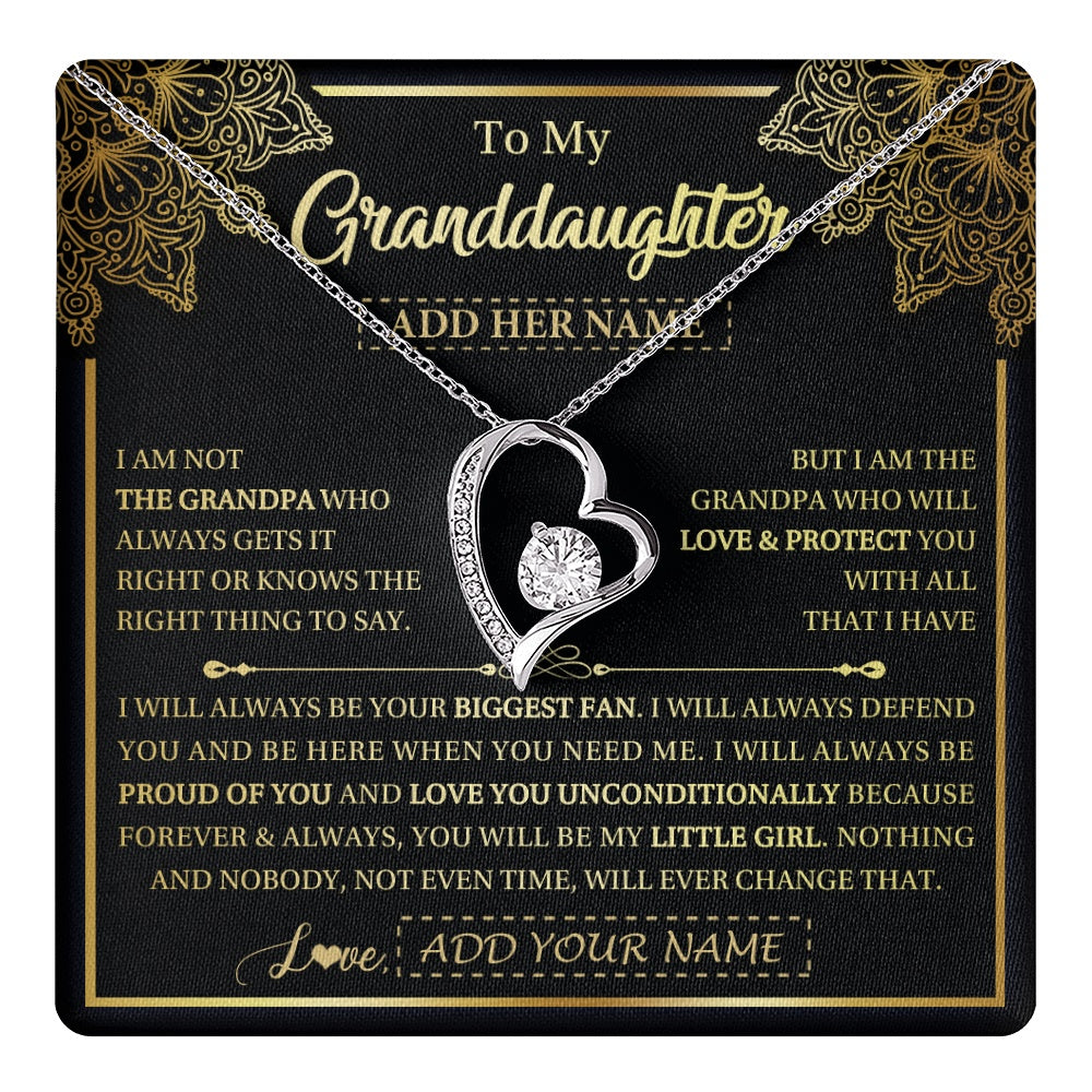 Personalized To My Granddaughter Necklace From Grandpa Your Biggest Fan Birthday Gifts For Granddaughter Gifts Christmas Jewelry Custom Gift Box Message Card