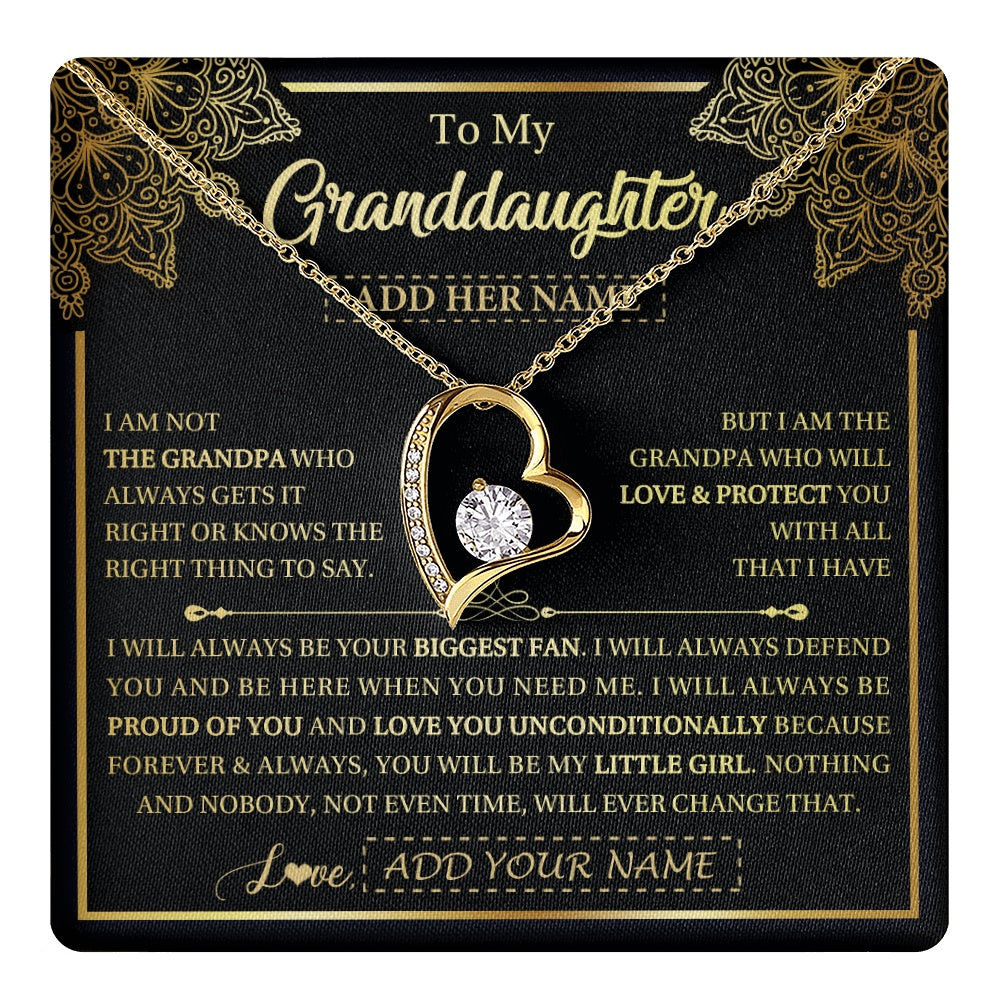 Personalized To My Granddaughter Necklace From Grandpa Your Biggest Fan Birthday Gifts For Granddaughter Gifts Christmas Jewelry Custom Gift Box Message Card