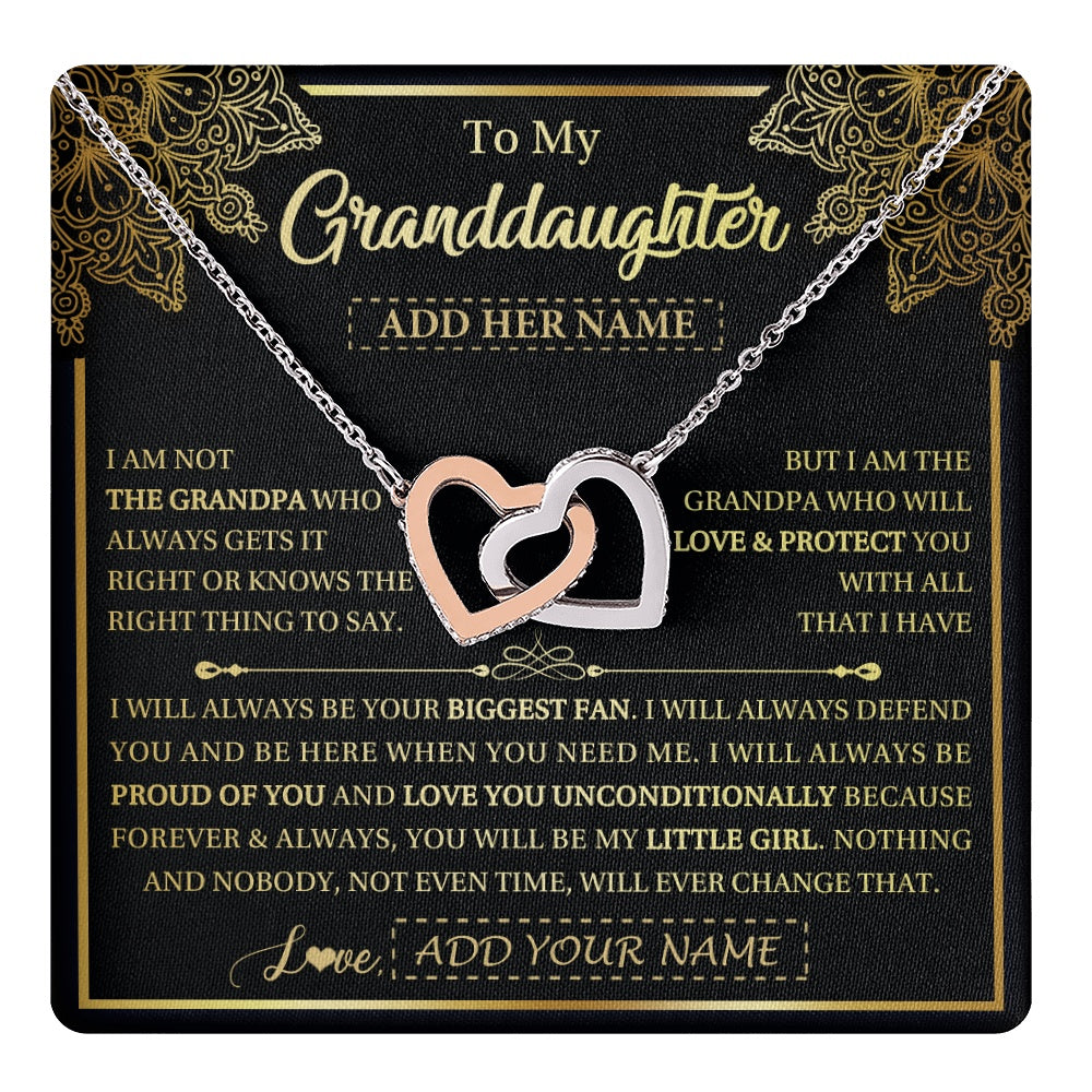 Personalized To My Granddaughter Necklace From Grandpa Your Biggest Fan Birthday Gifts For Granddaughter Gifts Christmas Jewelry Custom Gift Box Message Card