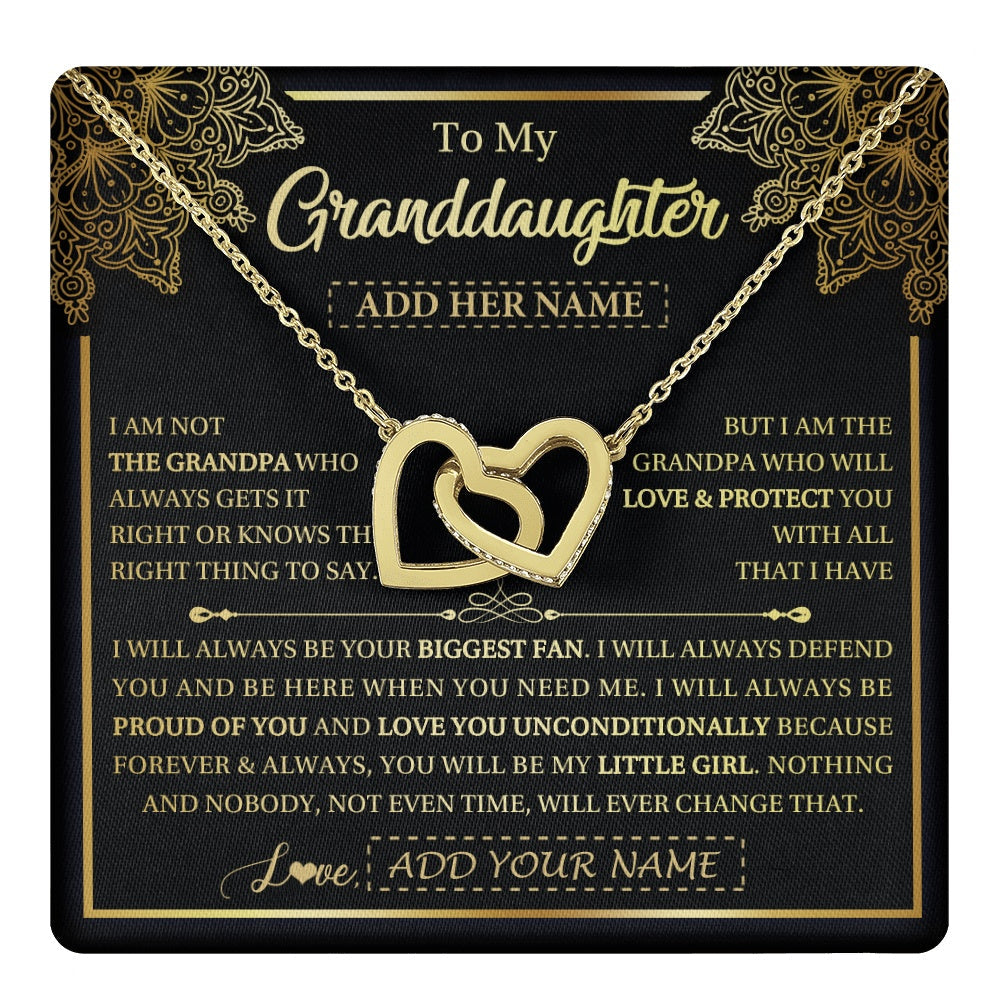 Personalized To My Granddaughter Necklace From Grandpa Your Biggest Fan Birthday Gifts For Granddaughter Gifts Christmas Jewelry Custom Gift Box Message Card