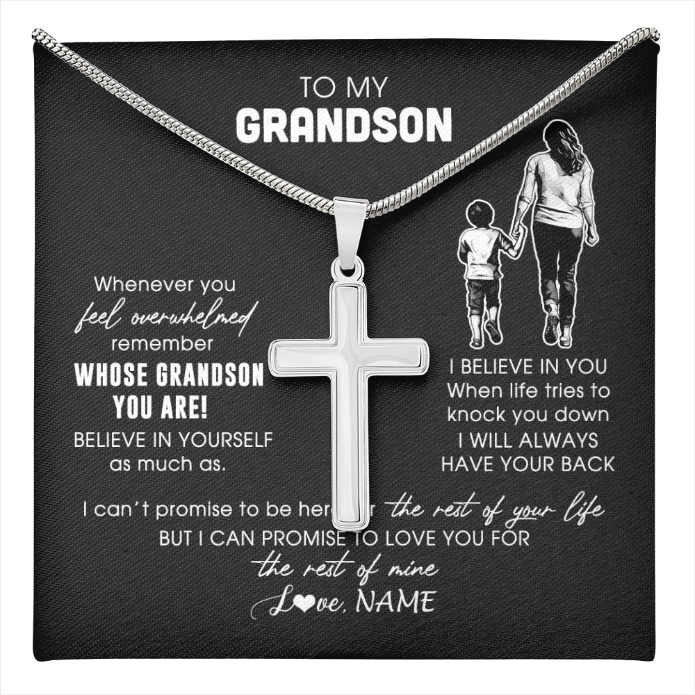 Personalized To My Grandson Necklace From Grandma Mimi Whenever You Feel Overwhelmed Grandson Jewelry Birthday Christmas Customized Gift Box Message Card