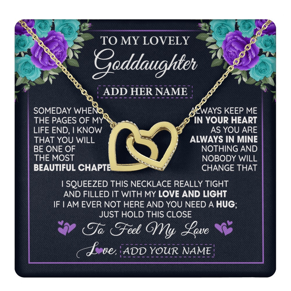 Personalized To My Lovely Goddaughter Necklace Gift From Godmother Uncle Feel My Love Goddaughter Birthday Mother's Day Christmas Gift Box Message Card