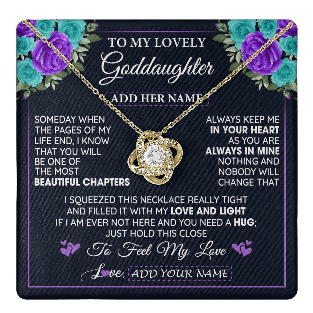 Personalized To My Lovely Goddaughter Necklace Gift From Godmother Uncle Feel My Love Goddaughter Birthday Mother's Day Christmas Gift Box Message Card