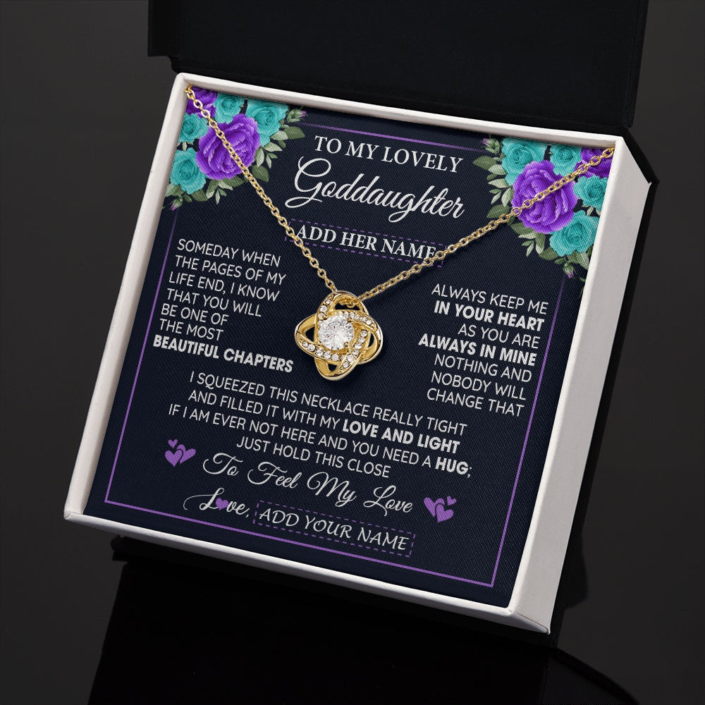 Personalized To My Lovely Goddaughter Necklace Gift From Godmother Uncle Feel My Love Goddaughter Birthday Mother's Day Christmas Gift Box Message Card