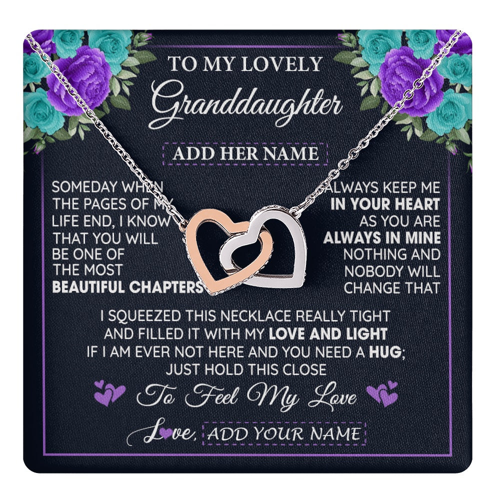 Personalized To My Lovely Granddaughter Necklace Gift From Granparents Feel My Love Granddaughter Birthday Mother's Day Christmas Gift Box Message Card