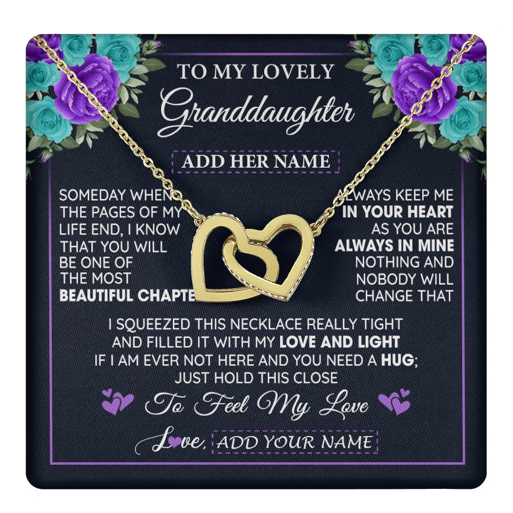 Personalized To My Lovely Granddaughter Necklace Gift From Granparents Feel My Love Granddaughter Birthday Mother's Day Christmas Gift Box Message Card