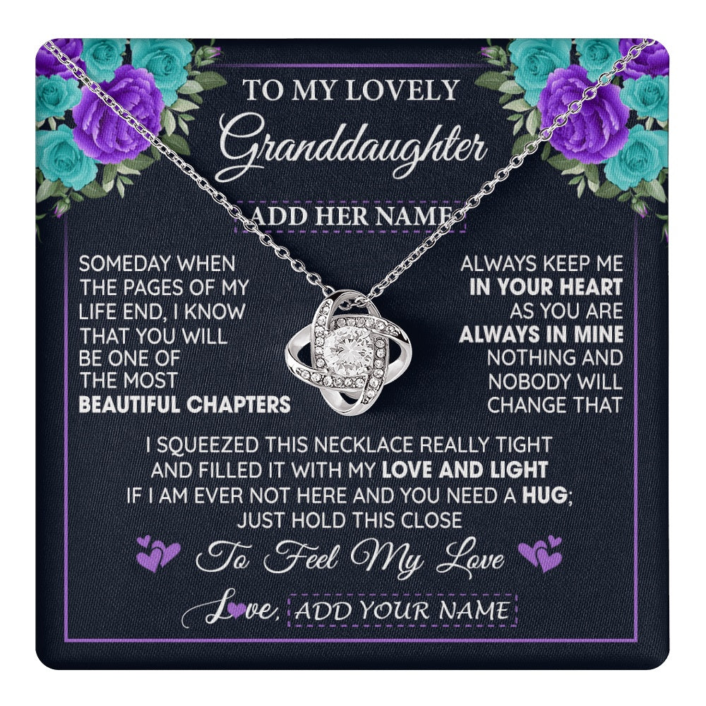 Personalized To My Lovely Granddaughter Necklace Gift From Granparents Feel My Love Granddaughter Birthday Mother's Day Christmas Gift Box Message Card