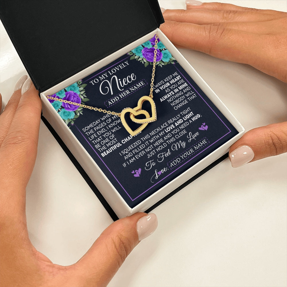 Personalized To My Lovely Niece Necklace Gift From Uncle Aunt Feel My Love Niece Birthday Mother's Day Christmas Customized Gift Box Message Card